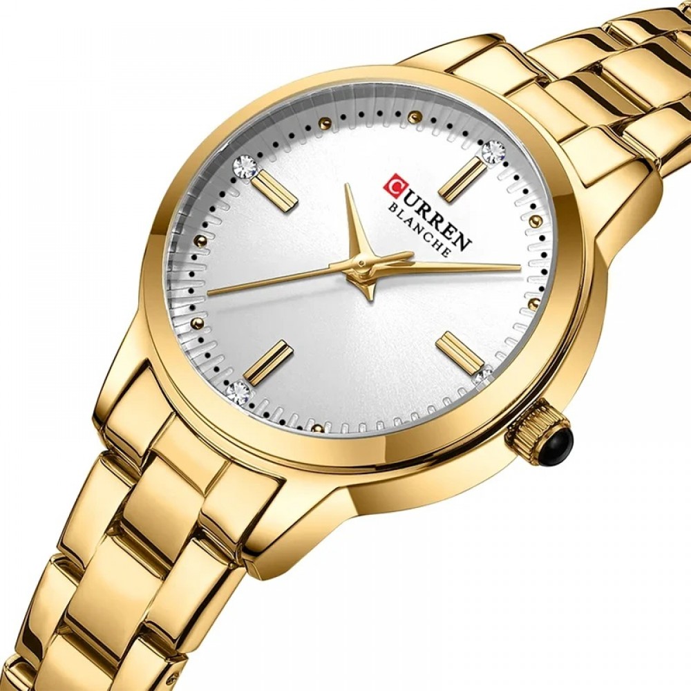 Curren Gold White Γυναικείο Ρολόι 