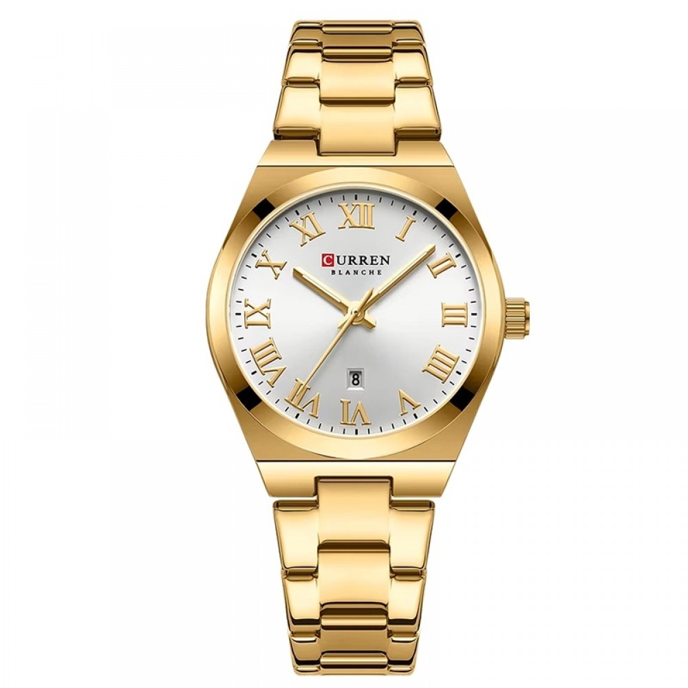 Curren Gold White Γυναικείο Ρολόι 