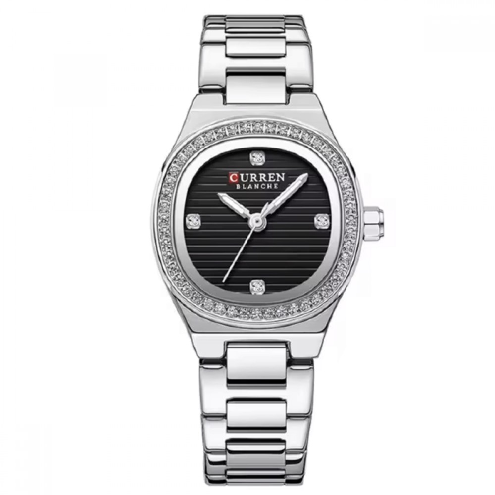 Curren  ασήμι μάυρο Γυναικείο Ρολόι 