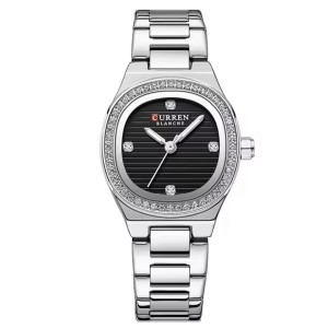 Curren  ασήμι μάυρο Γυναικείο Ρολόι 
