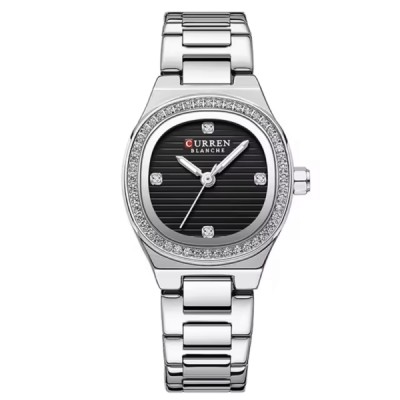 Curren  ασήμι μάυρο Γυναικείο Ρολόι 