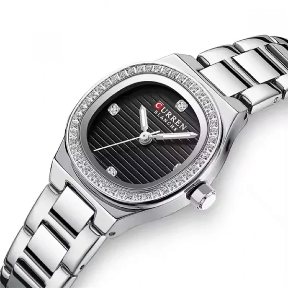 Curren  ασήμι μάυρο Γυναικείο Ρολόι 