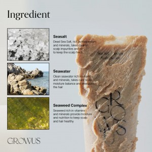 GROWUS Sea Salt Therapy Scalp Scaler - Απολεπιστικό τριχωτού κεφαλής με Θαλασσινό Αλάτι