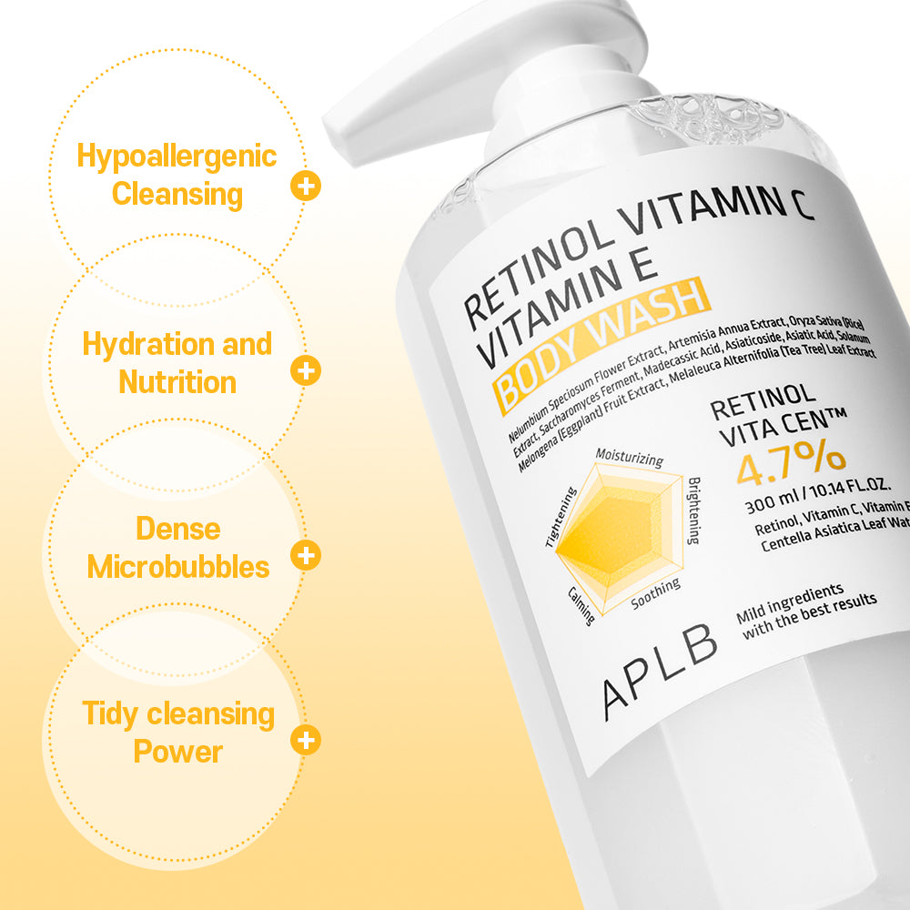 APLB Retinol Vitamin C Vitamin E Body Wash - Καθαρισμός & Αναζωογόνηση Σώματος