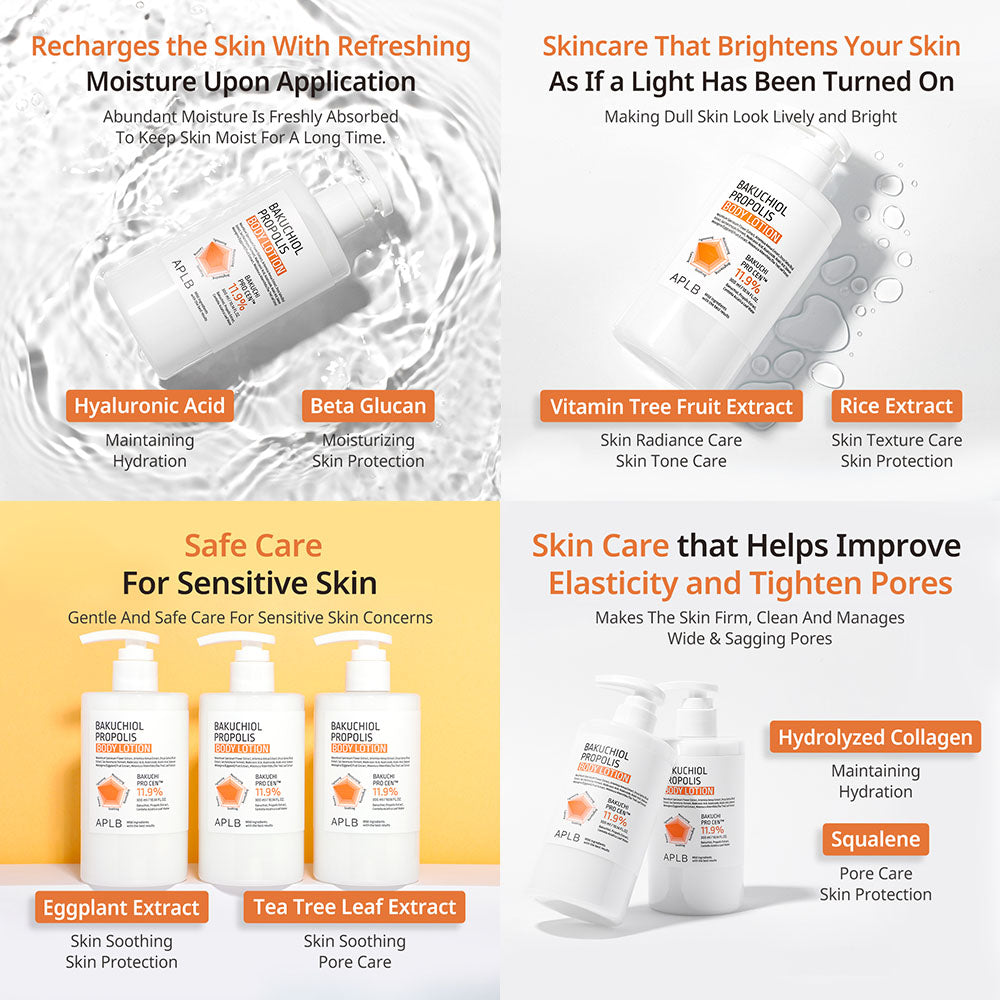 APLB Bakuchiol Propolis Body Lotion - Ενυδάτωση και Αντιγήρανση Σώματος