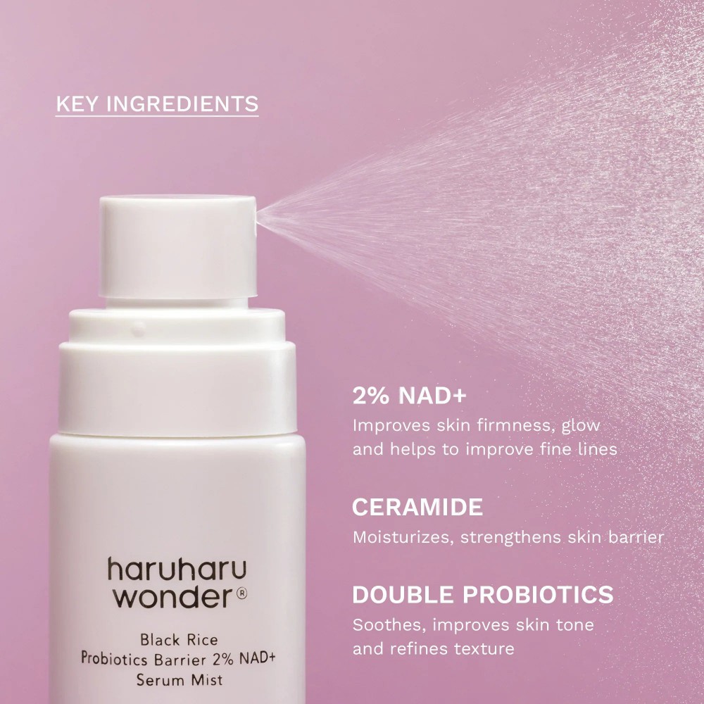 Haruharu Wonder Black Rice Probiotics Barrier NAD+ Serum Mist - Mist Προσώπου για Ενίσχυση Δερματικού Φραγμού & Λάμψη