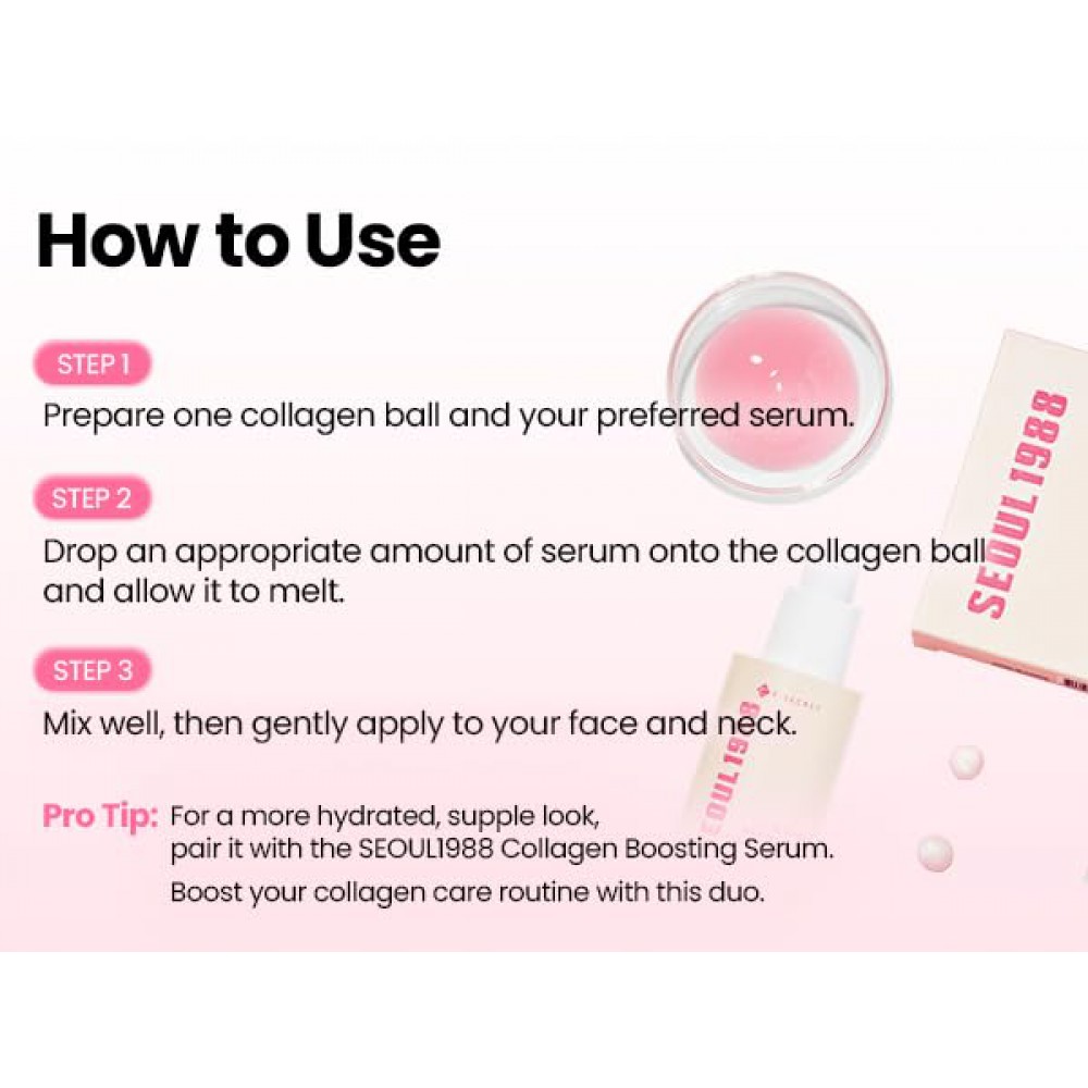 K-SECRET SEOUL 1988 Boosting Ball : Collagen 100% - 100% Υδρολυμένο Κολλαγόνο για Σφριγηλή και Ενυδατωμένη Επιδερμίδα