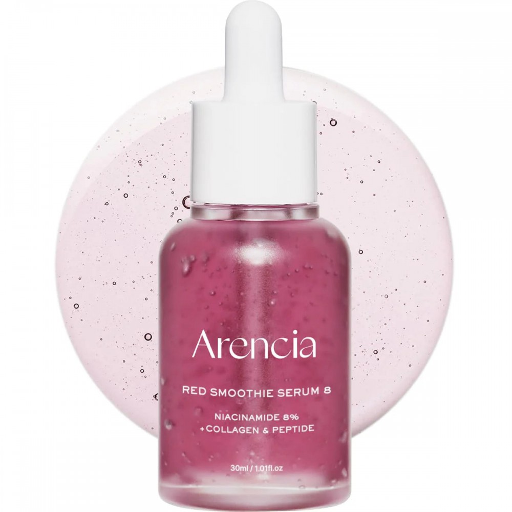 Arencia Fresh Red Smoothie Serum 8 - Ορός Λάμψης & Αντιγήρανσης με Νιασιναμίδη, Ροδέλαιο, Κολλαγόνο & 5 Πεπτίδια