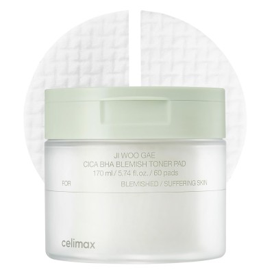Celimax Ji.Woo.Gae CICA BHA Blemish Toner Pad - Απολεπιστικά δισκία για ευαίσθητο δέρμα