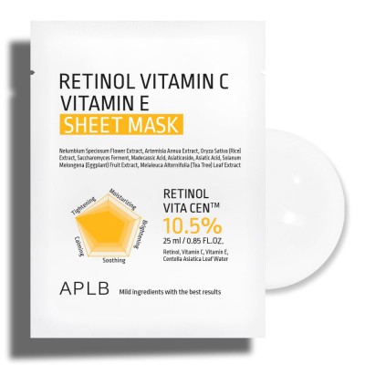 APLB Retinol Vitamin C Vitamin E Sheet Mask – Μάσκα Αναζωογόνησης & Αντιγήρανσης