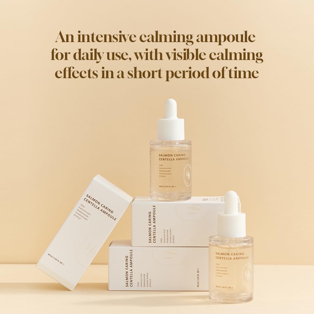 HEVEBLUE Salmon Caring Centella Ampoule – Εντατικός Καταπραϋντικός Ορός με Εκχύλισμα Σολομού & Centella
