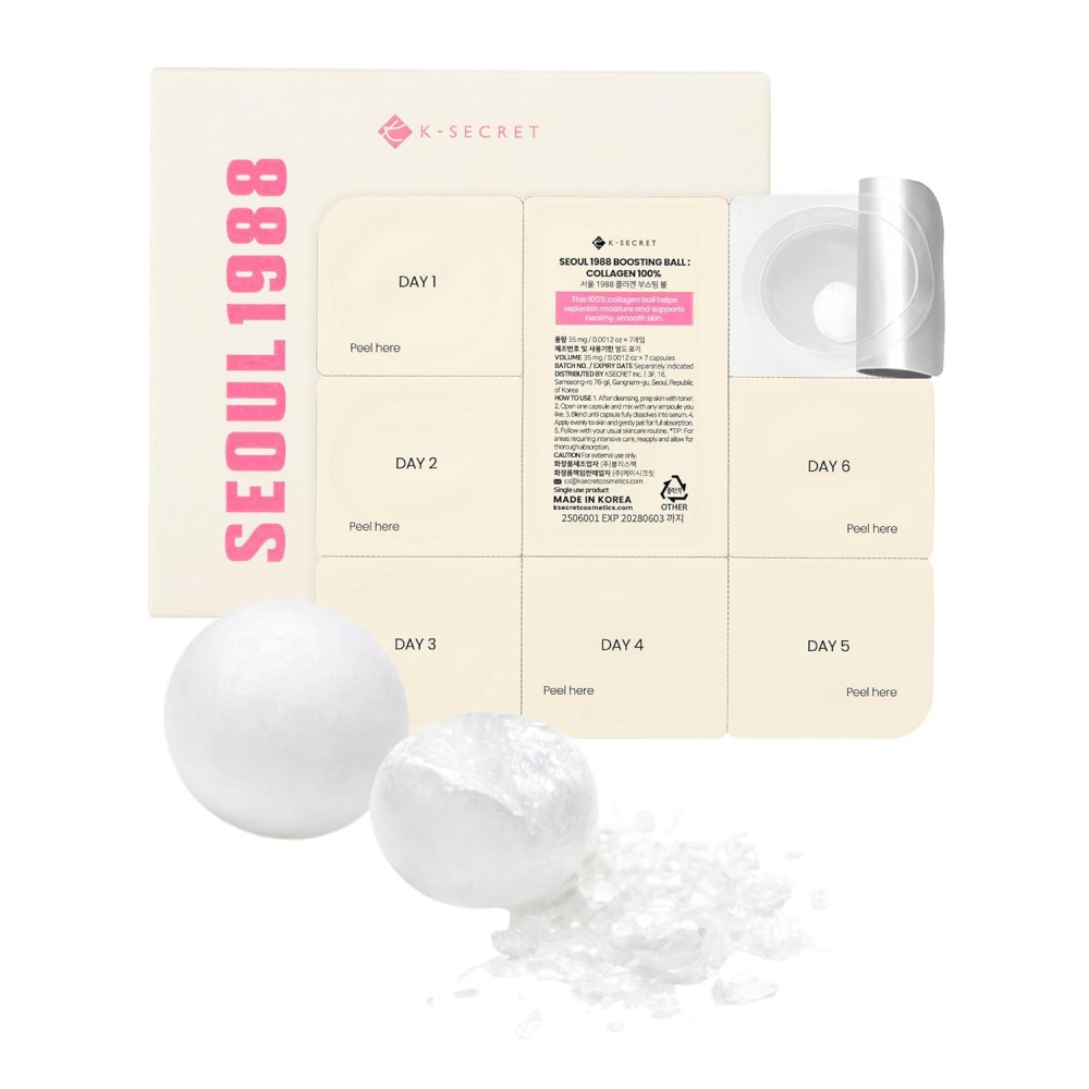 K-SECRET SEOUL 1988 Boosting Ball : Collagen 100% - 100% Υδρολυμένο Κολλαγόνο για Σφριγηλή και Ενυδατωμένη Επιδερμίδα