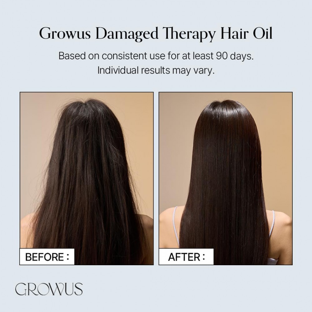 GROWUS Damage Therapy Hair Oil - Λάδι Αναδόμησης και Θρέψης Μαλλιών