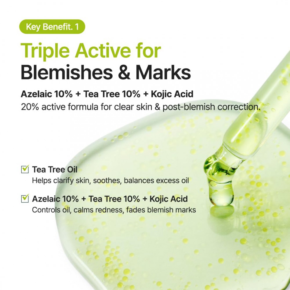 PURITO Azelaic Acid 10 Kojic Tea Tree Serum - Καθαρισμός Ακμής & Σημαδιών