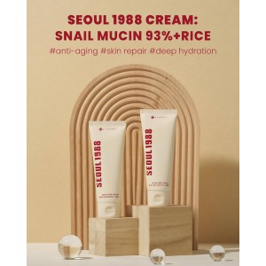 K-SECRET SEOUL 1988 Cream: Snail Mucin 93% + Rice - Ενυδατική κρέμα με έκκριμα σαλιγκαριού
