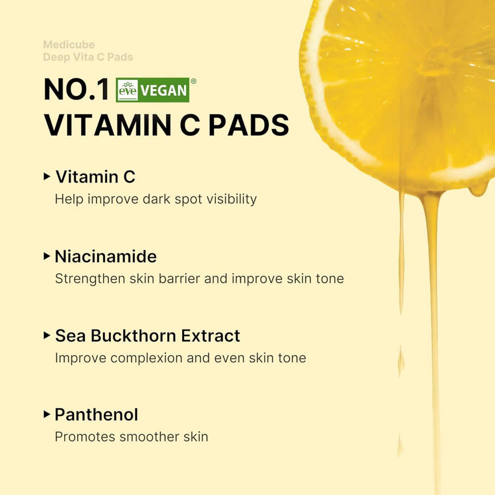 Medicube Deep Vita C Pad - Pads βιταμίνης C για λάμψη, ομοιόμορφο τόνο και μείωση δυσχρωμιών