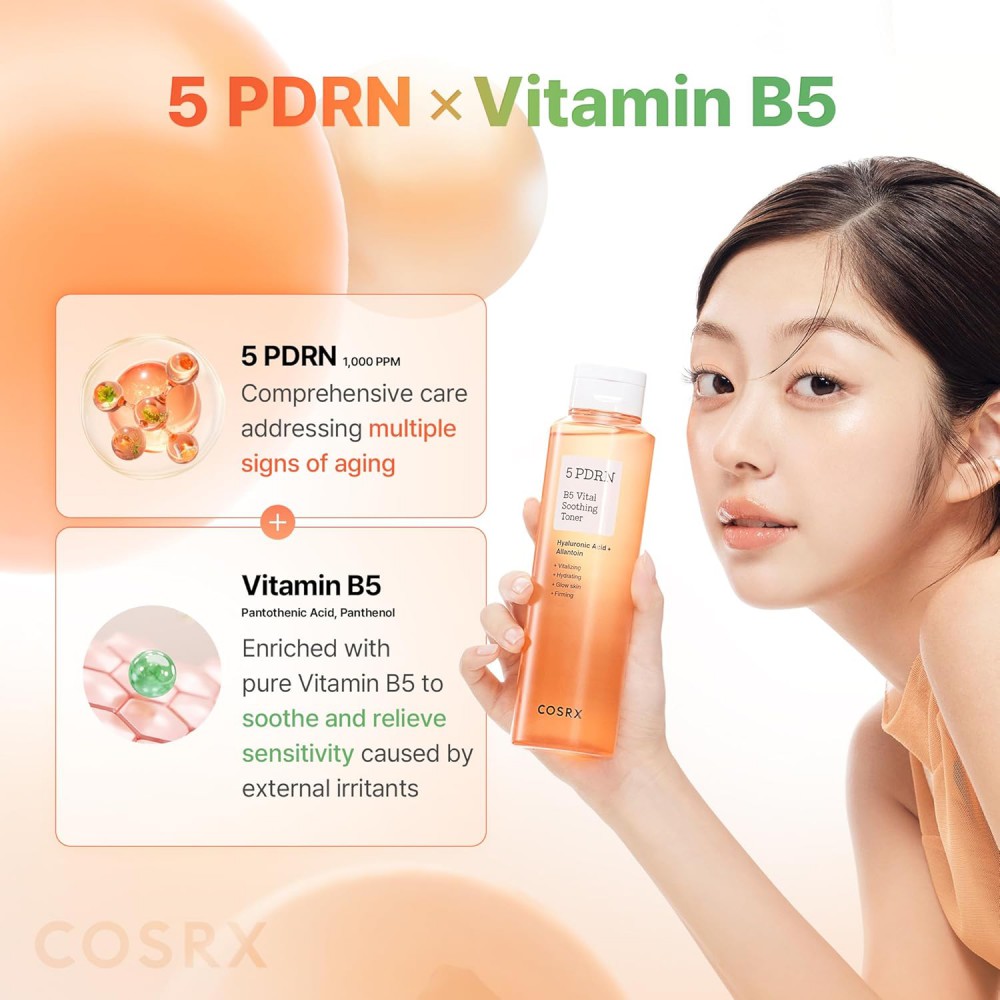 COSRX 5 PDRN B5 Vital Soothing Toner - Αναζωογονητικό Toner για Λάμψη, Σύσφιξη & Καταπράυνση
