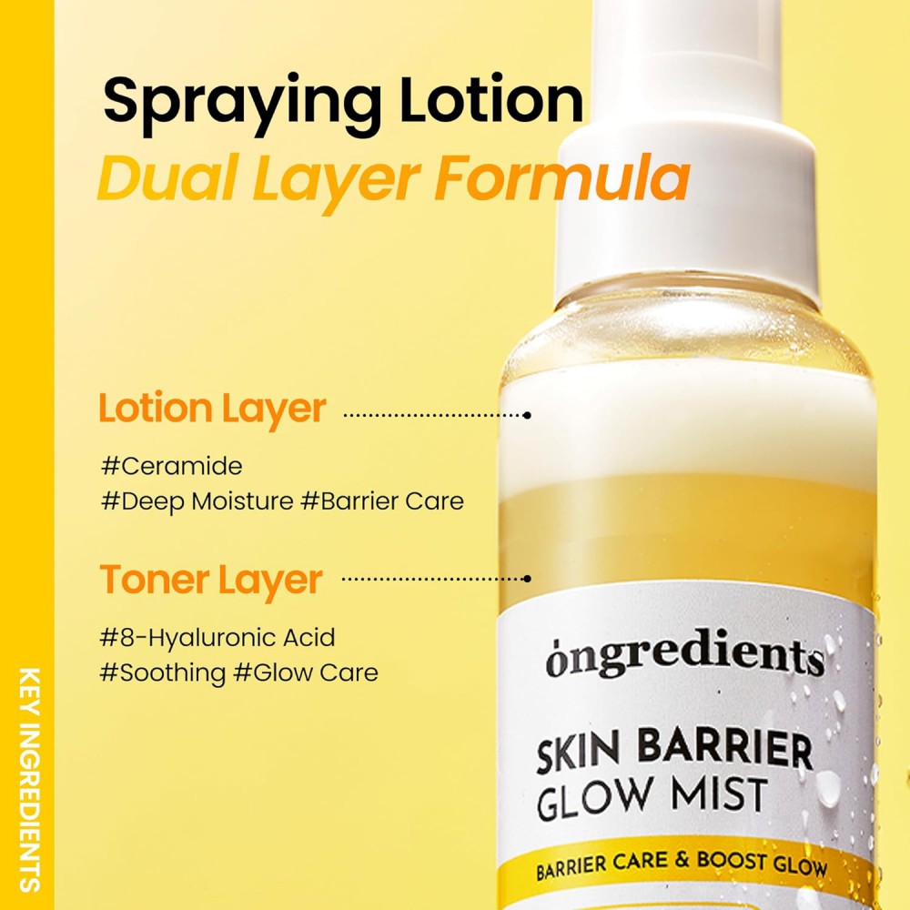 Ongredients Skin Barrier Mist - Ενισχυτικό Mist Προσώπου για Λάμψη με Γλουταθειόνη & Πεπτίδια