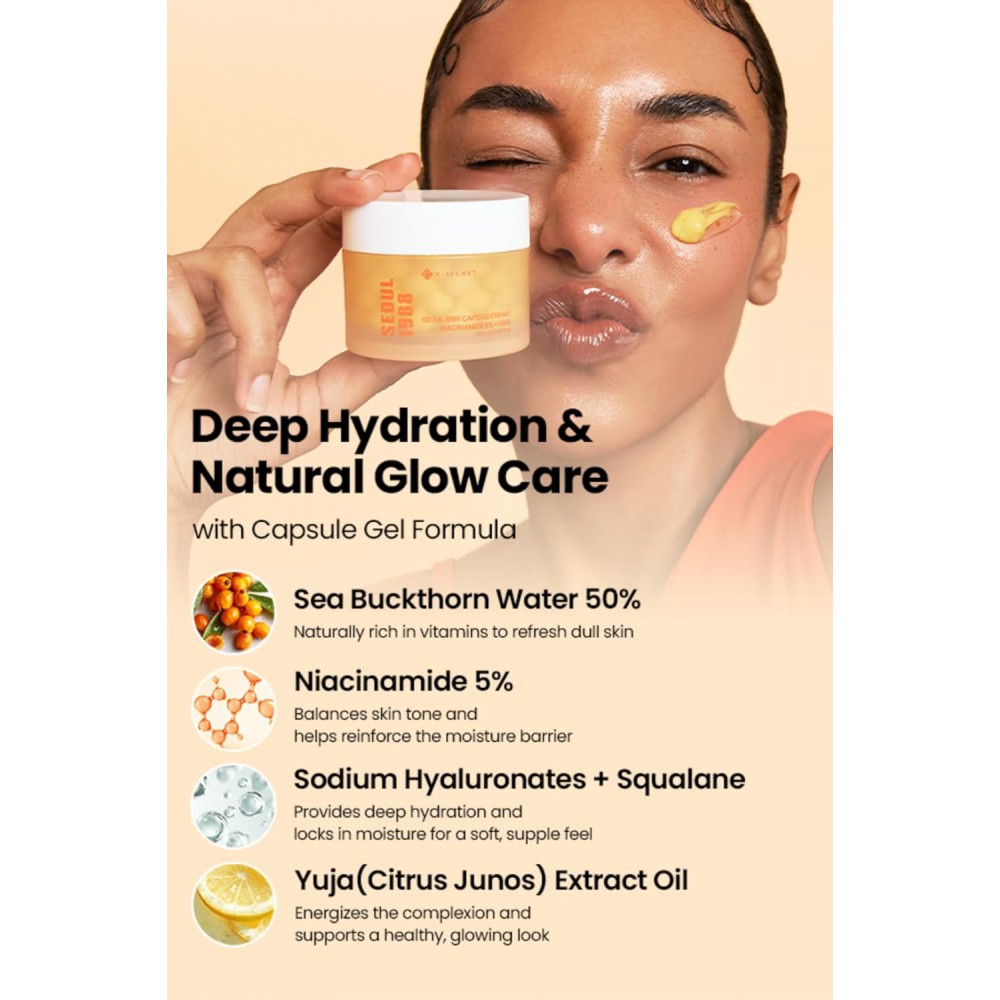 K-SECRET SEOUL 1988 Capsule Cream : Niacinamide 5% + Yuja - Κρέμα Ενυδάτωσης και Λάμψης