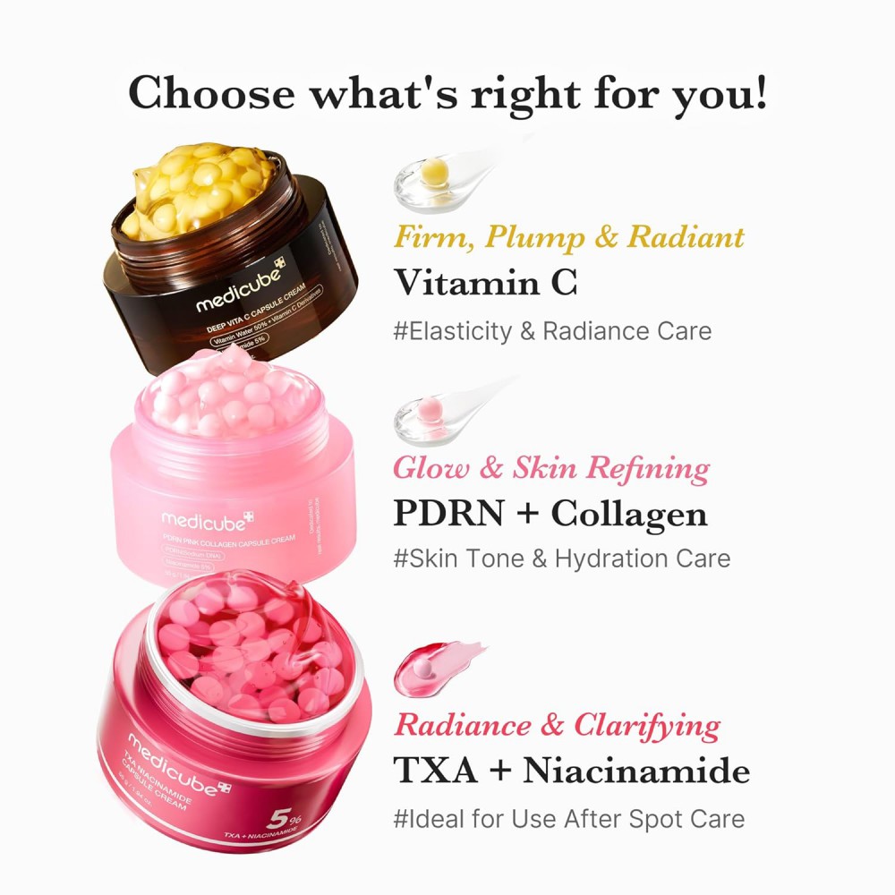 Medicube PDRN Pink Collagen Capsule Cream - Κρέμα με Κάψουλες PDRN & Κολλαγόνου για Λάμψη & Ομοιόμορφο Τόνο