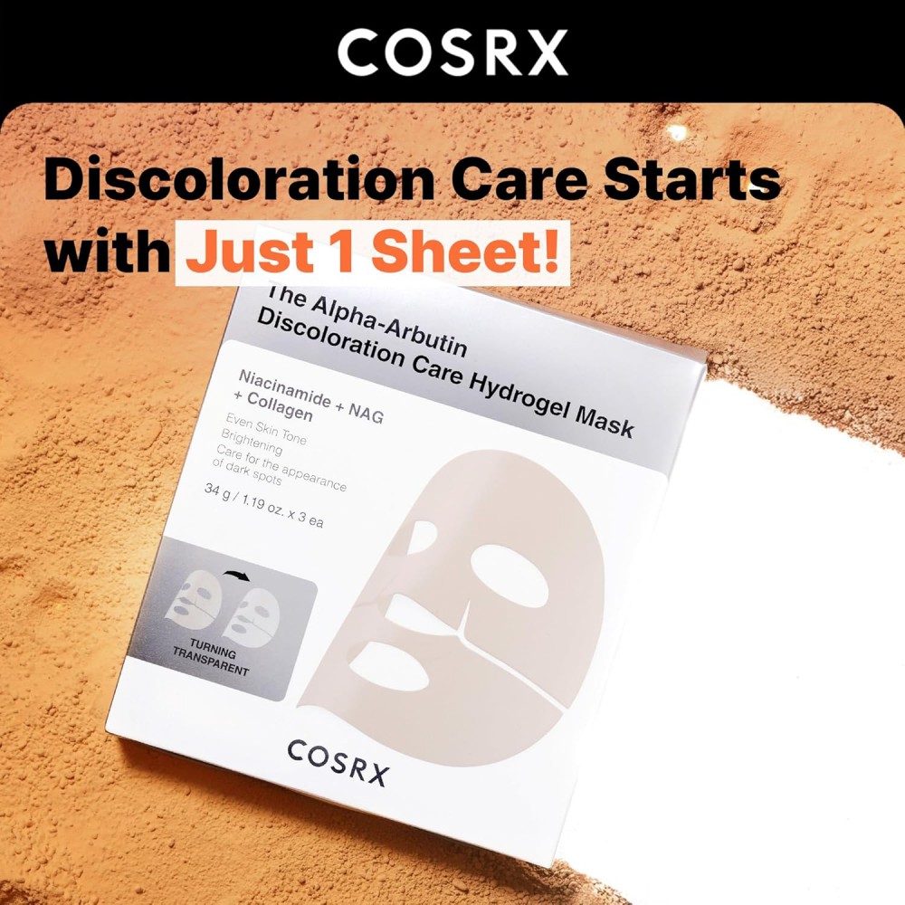 COSRX The Alpha-Arbutin Discoloration Care Hydrogel Mask - Μάσκα Λάμψης & Διόρθωσης Δυσχρωμιών