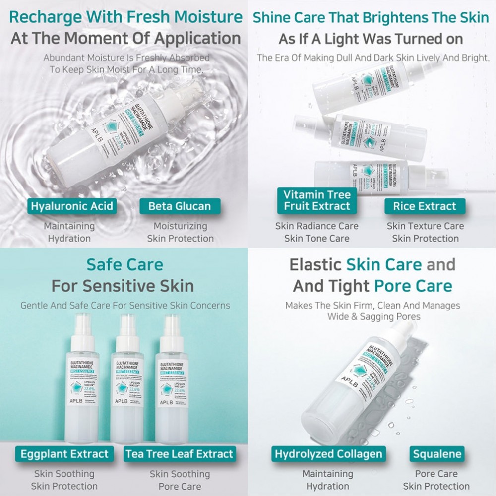 APLB Glutathione Niacinamide Mist Essence – Ενυδατική & Καταπραϋντική Essence σε Μορφή Mist