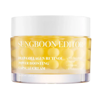 Sungboon Editor Deep Collagen Retinol Power Boosting Capsule Cream - Κρέμα Αναδόμησης με Κολλαγόνο και Ρετινόλη