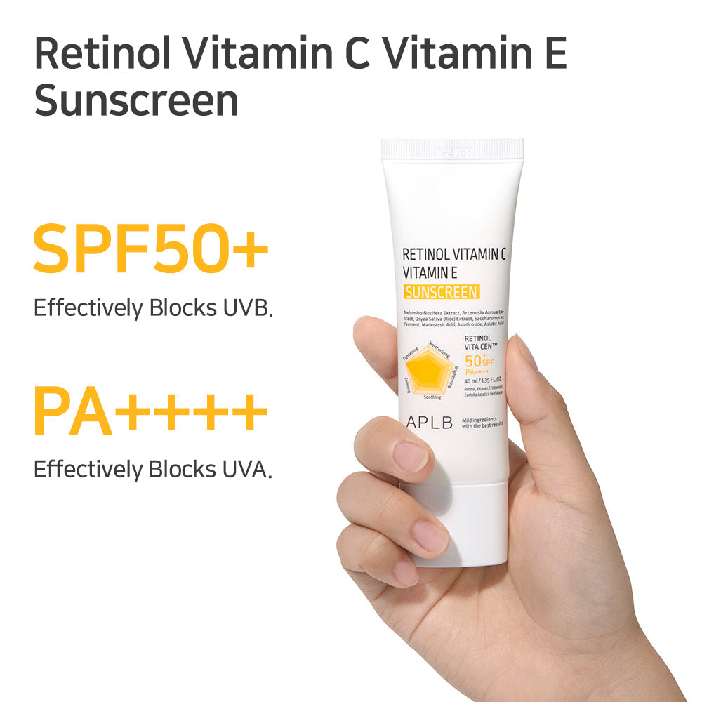 APLB Retinol Vitamin C Vitamin E Sunscreen SPF 50+ PA++++ - Αντηλιακή προστασία και αντιγήρανση σε ένα βήμα