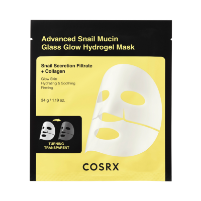 COSRX Advanced Snail Mucin Glass Glow Hydrogel Mask - Μάσκα με κολλαγόνο και βλεννίνη σαλιγκαριού