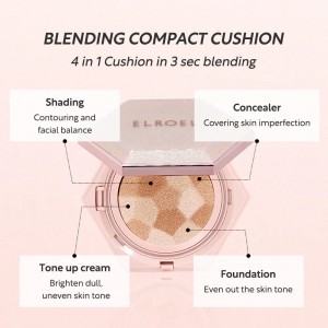 ELROEL Blending Compact Cushion #21 Light Beige - 4 σε 1 Cushion για Λάμψη, Κάλυψη & Περιποίηση