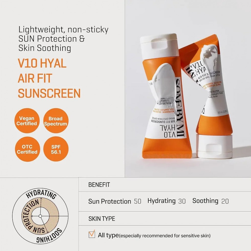 SOME BY MI V10 HYAL Airfit Sunscreen SPF50+