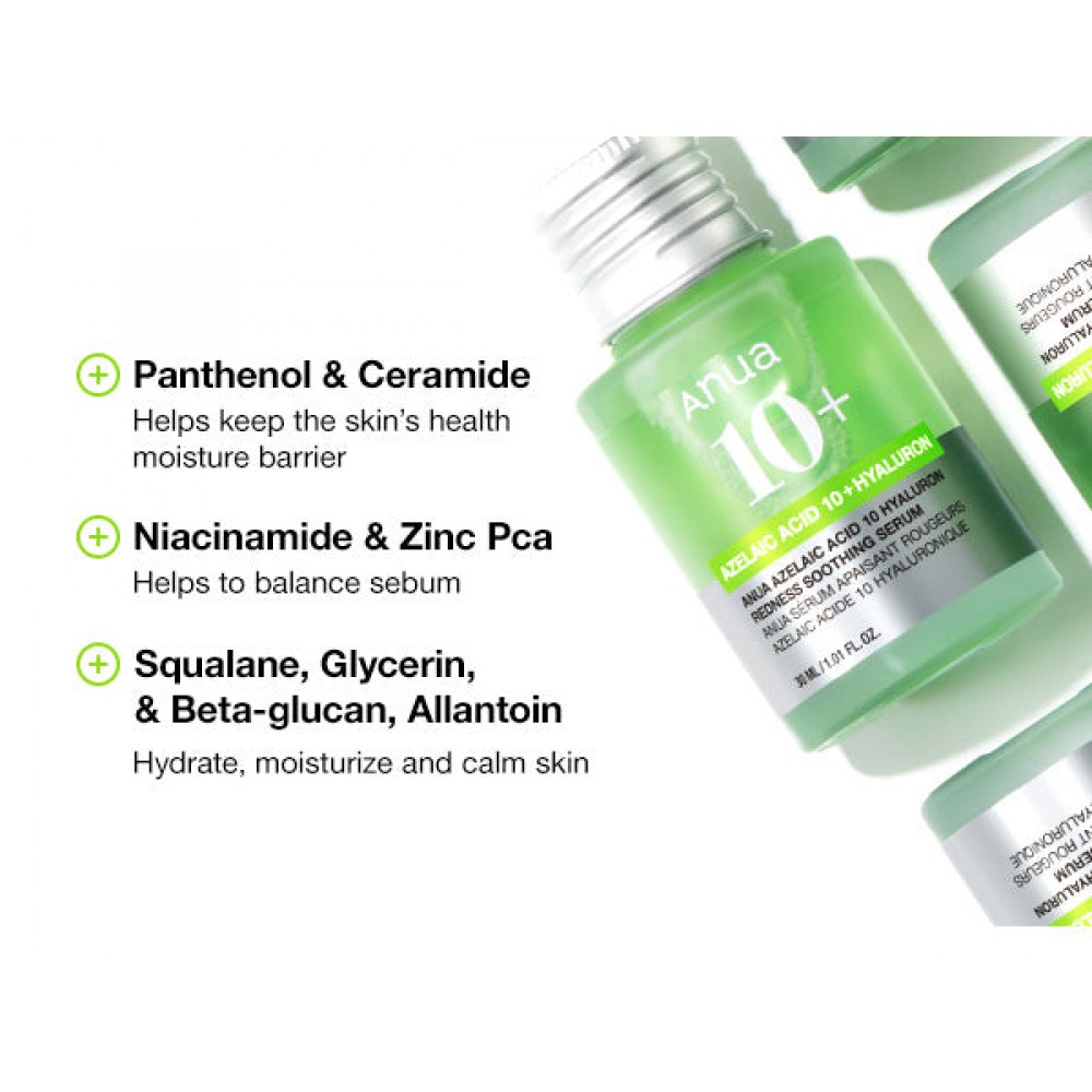 Anua Azelaic Acid 10 Hyaluron Redness Soothing Serum - Καταπραϋντικός ορός για ερεθισμένο δέρμα