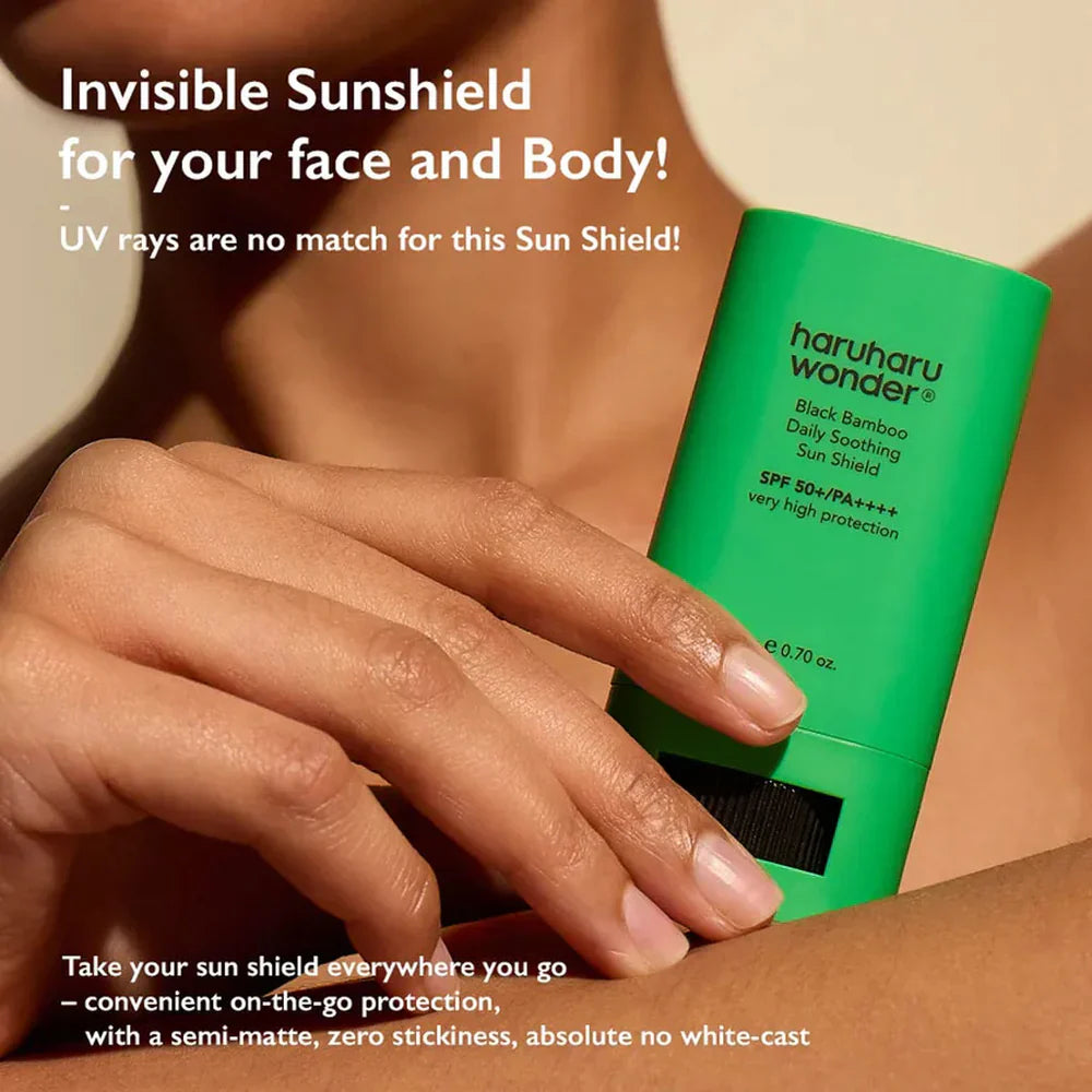 Haruharu Wonder Black Bamboo Daily Soothing Sun Shield SPF50+/PA++++ - Αντηλιακό στικ με ματ αποτέλεσμα