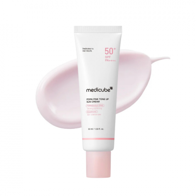 Medicube PDRN Pink Tone Up Sun Cream SPF 50+ PA++++ - Αντηλιακό για λάμψη και μείωση λεπτών γραμμών