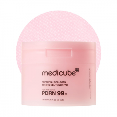 Medicube PDRN Pink Collagen Toning Gel Toner Pad - Επιθέματα εντατικής ενυδάτωση, σύσφιξης & λάμψης