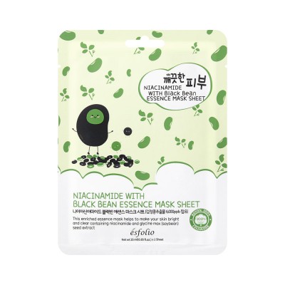 Esfolio Pure Skin Niacinamide Black Bean Essence Mask Sheet