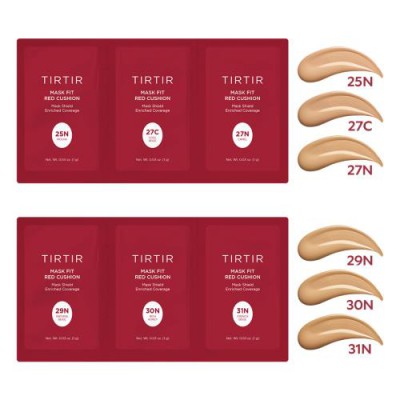 TIRTIR Mask Fit Red Cushion 6 Shade Trial Kit Medium - 25N 27C 27N 29N 30N 31N