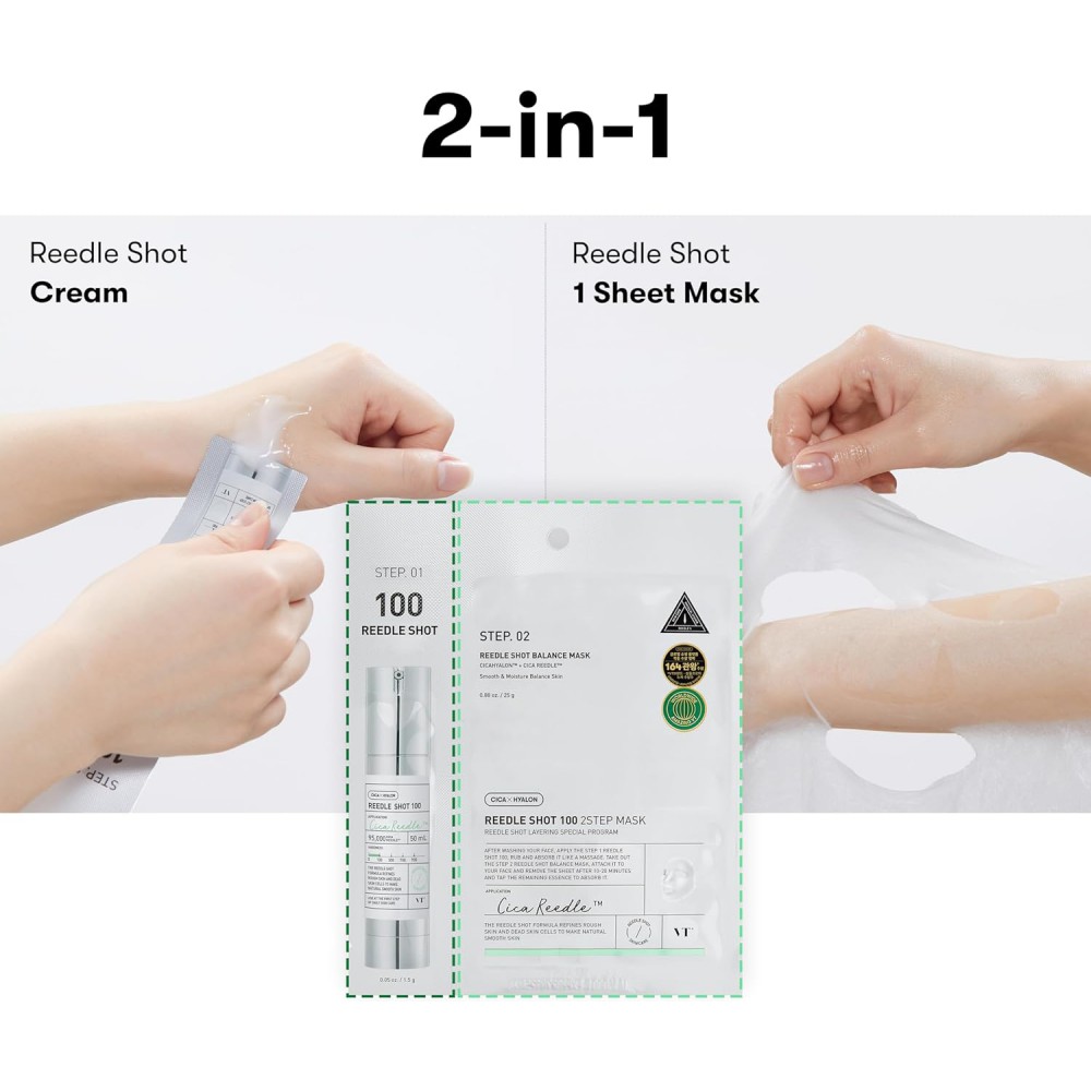 VT Cosmetics Reedle Shot 100 2-Step Mask - Μάσκα 2 βημάτων με τεχνολογία μικροβελόνων